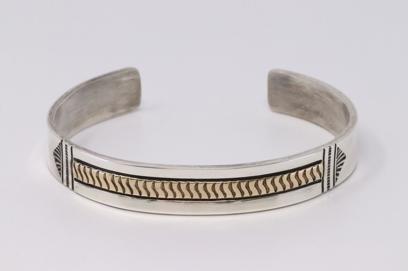 Native American Handmade Sterling Silver Navajo 14k (1 of 3)