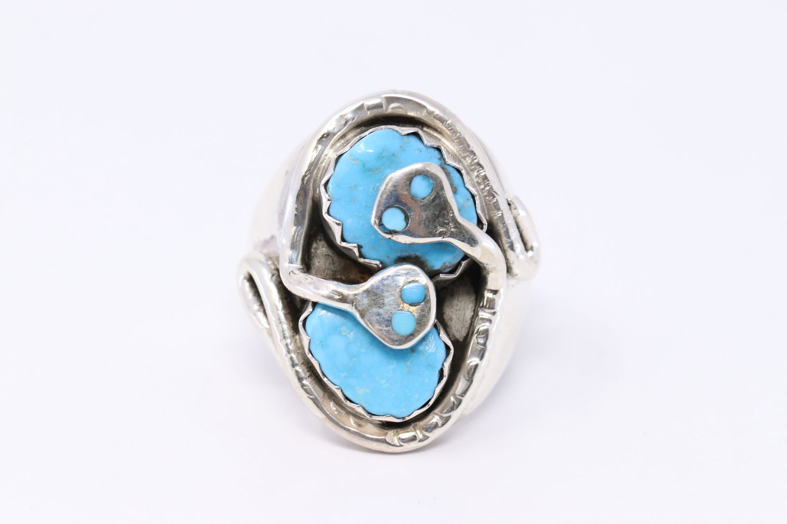 Native American Zuni Handmade Sterling Silver Turquoise (1 of 4)