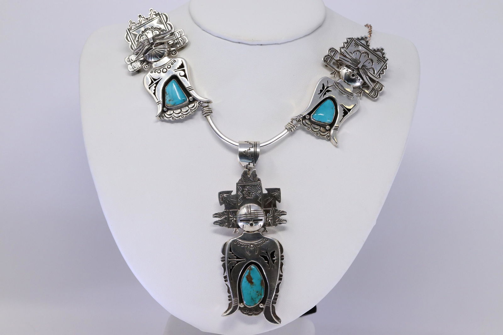 Navajo Nelson Morgan Sun Kachina Pin Pendant Sterling (1 of 6)