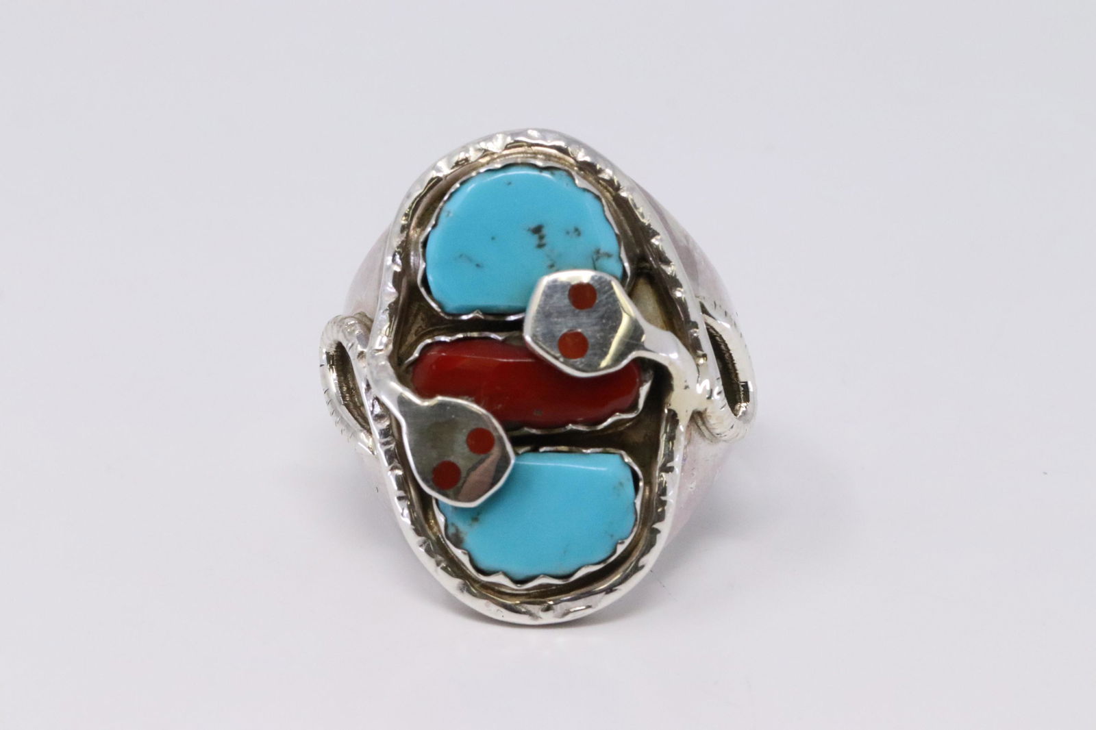Native American Zuni Handmade Sterling Silver Turquoise (1 of 5)