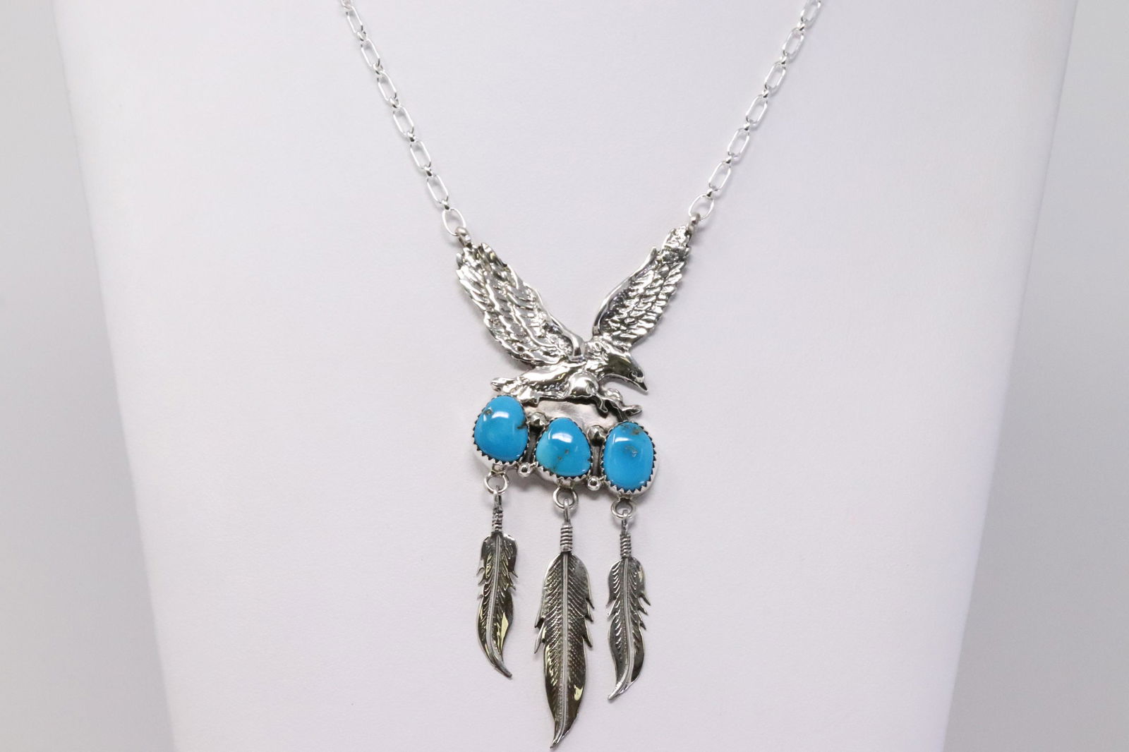 Native American Navajo Sterling Silver Turquoise Eagle (1 of 4)