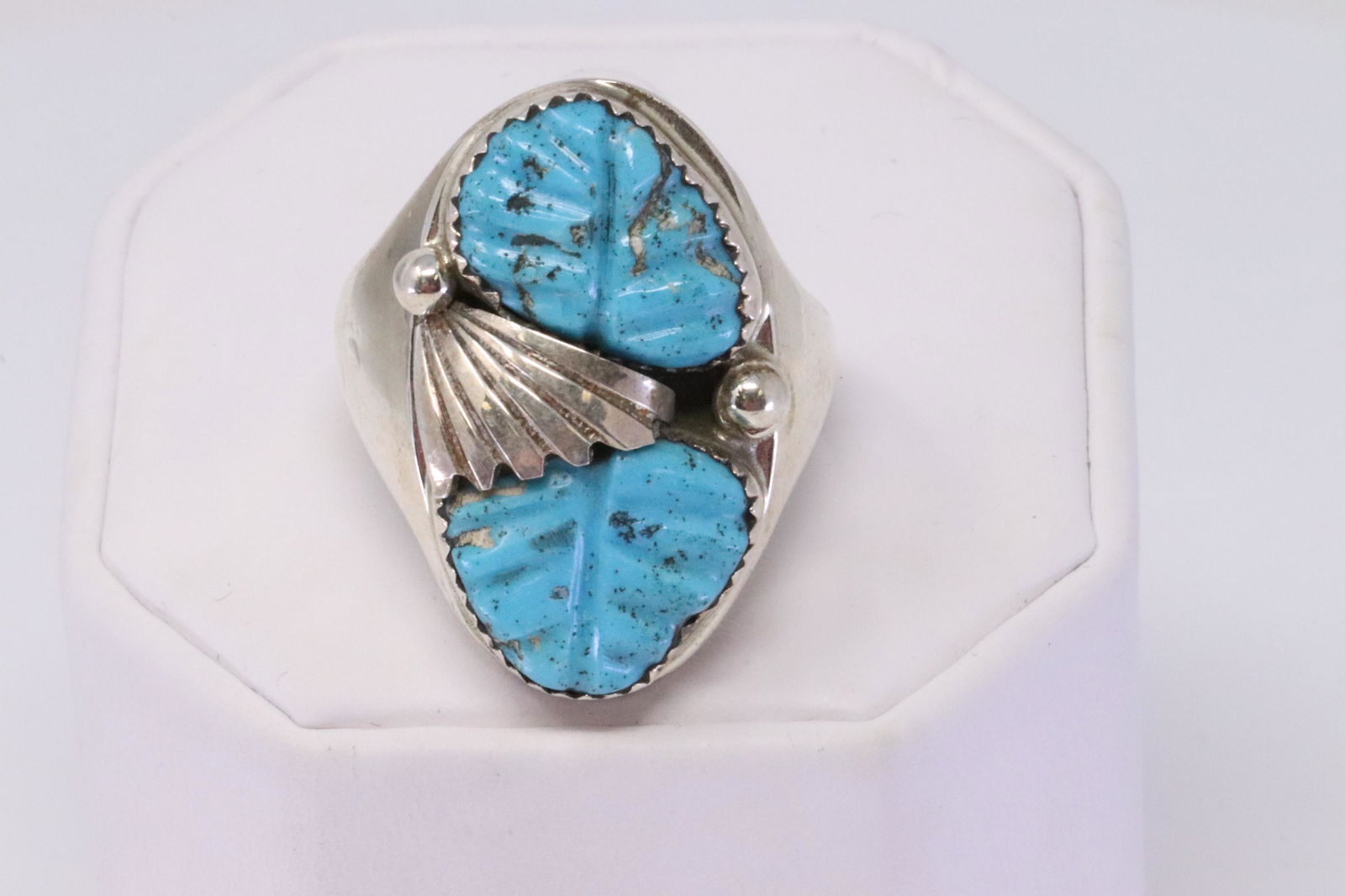 Native American Zuni Handmade Sterling Silver Turquoise (1 of 5)