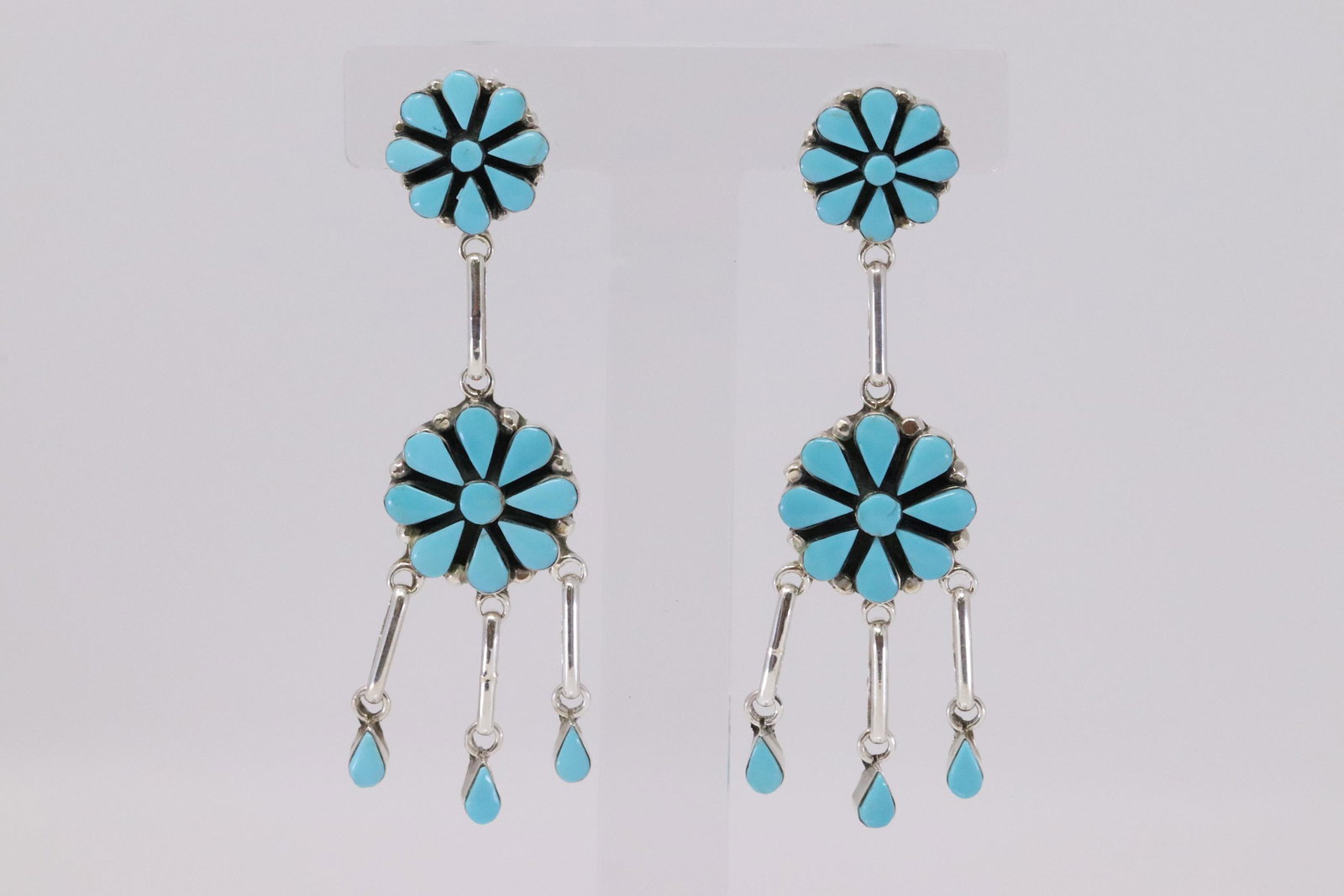 Native American Zuni Handmade Sterling Silver Turquoise (1 of 4)
