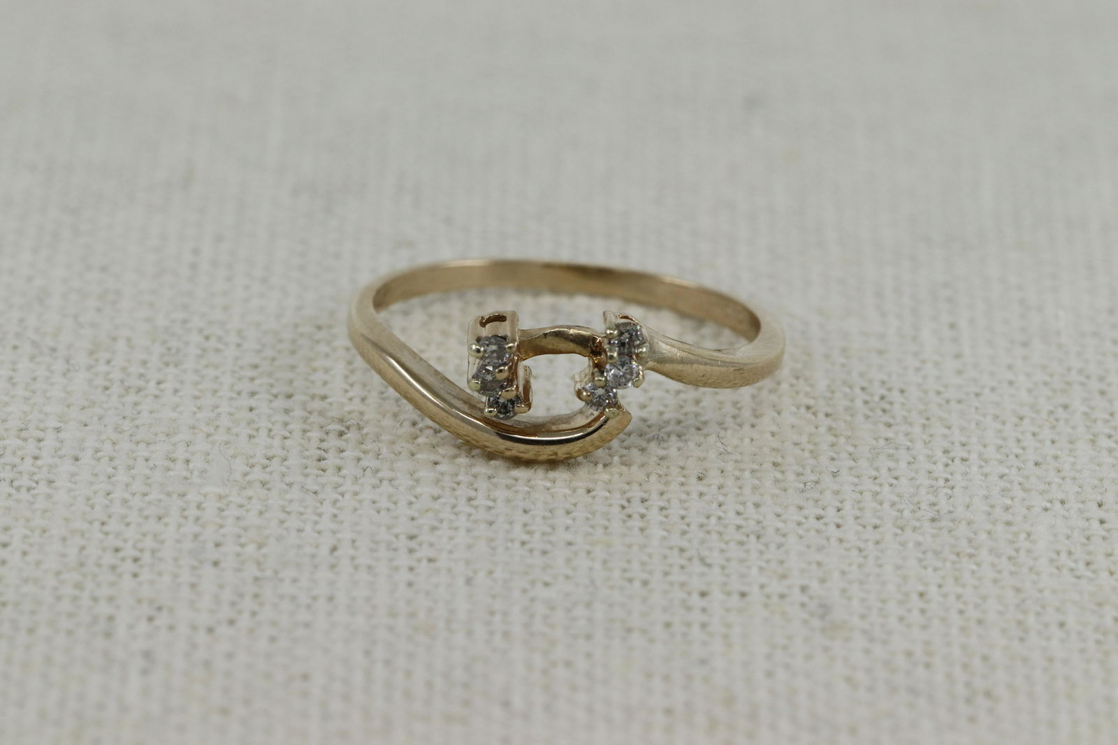 14Kt Yellow Gold Modern Diamond Ring (1 of 4)