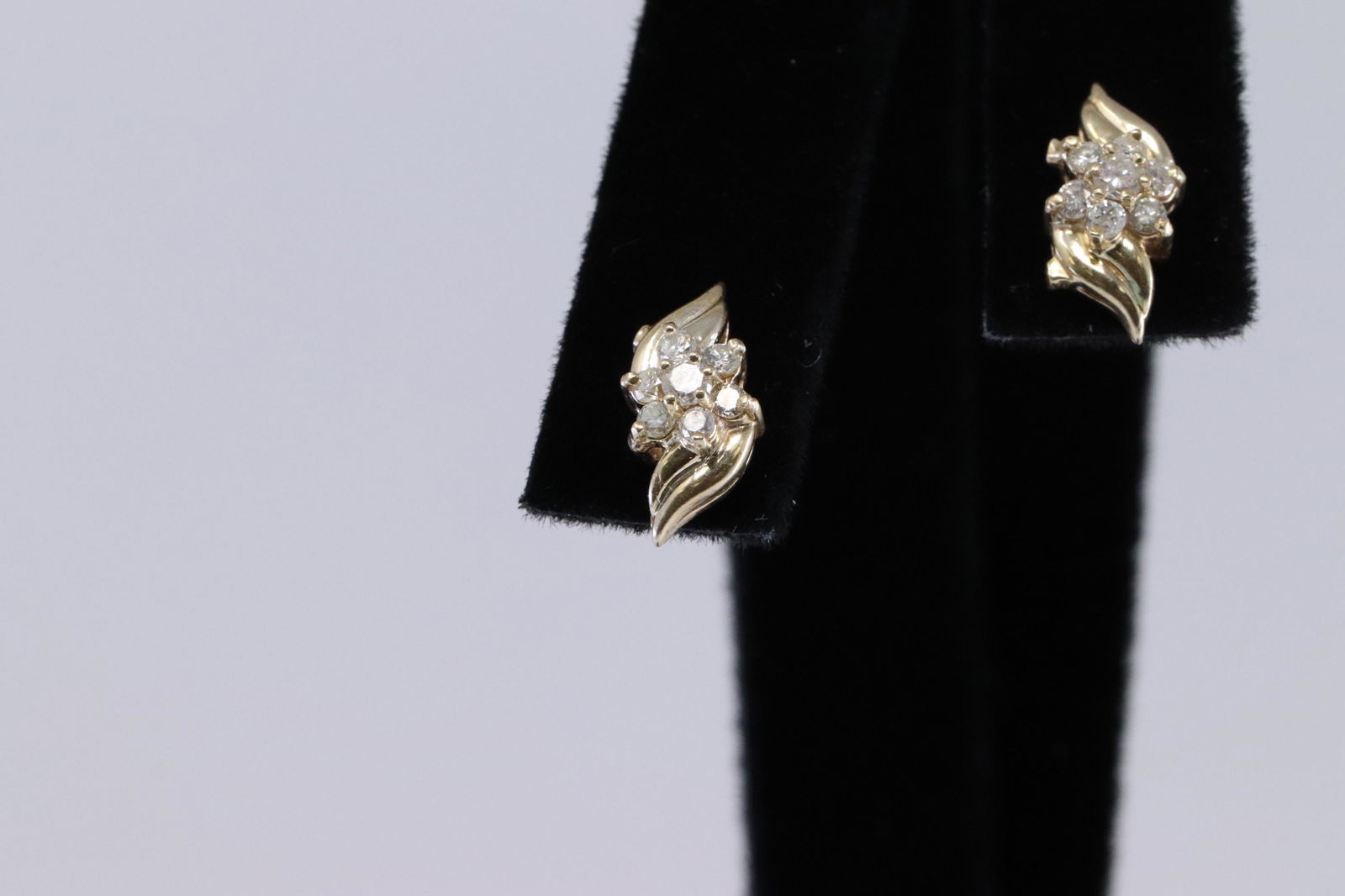 14Kt Yellow Gold Diamond Earrings (1 of 2)