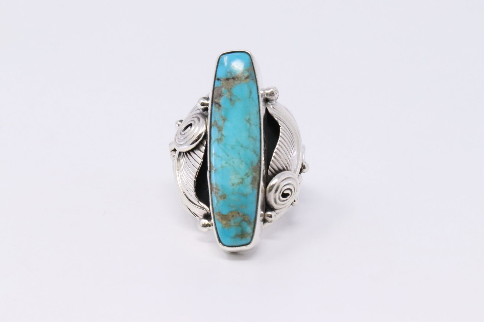 Native American Navajo Handmade Sterling Silver: This is Native American Navajo Handmade Sterling Silver Turquoise Ring By Darell Morgan. Ring size: 5.75.