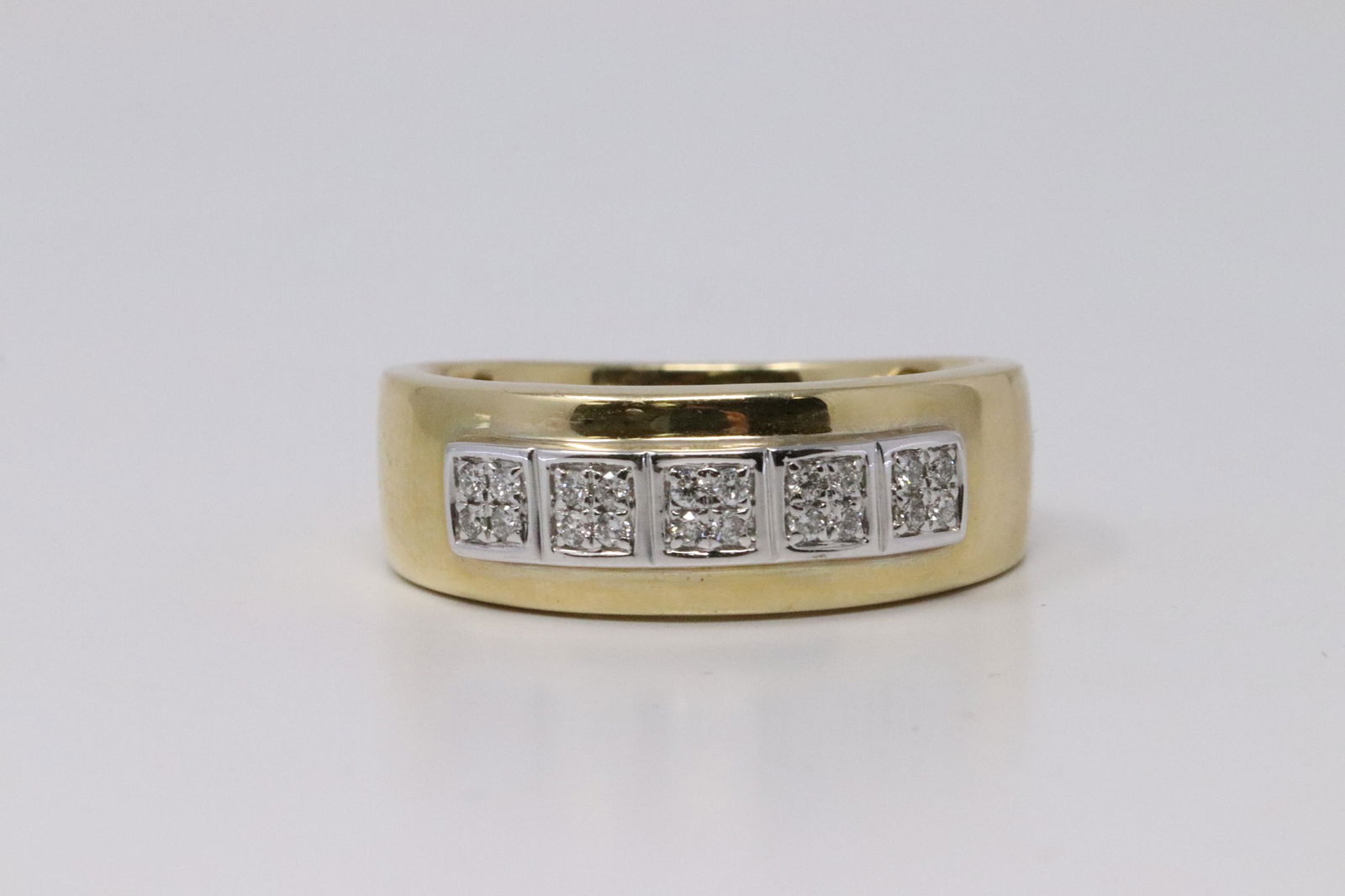 14Kt Yellow Gold Mens Diamond Ring (1 of 4)