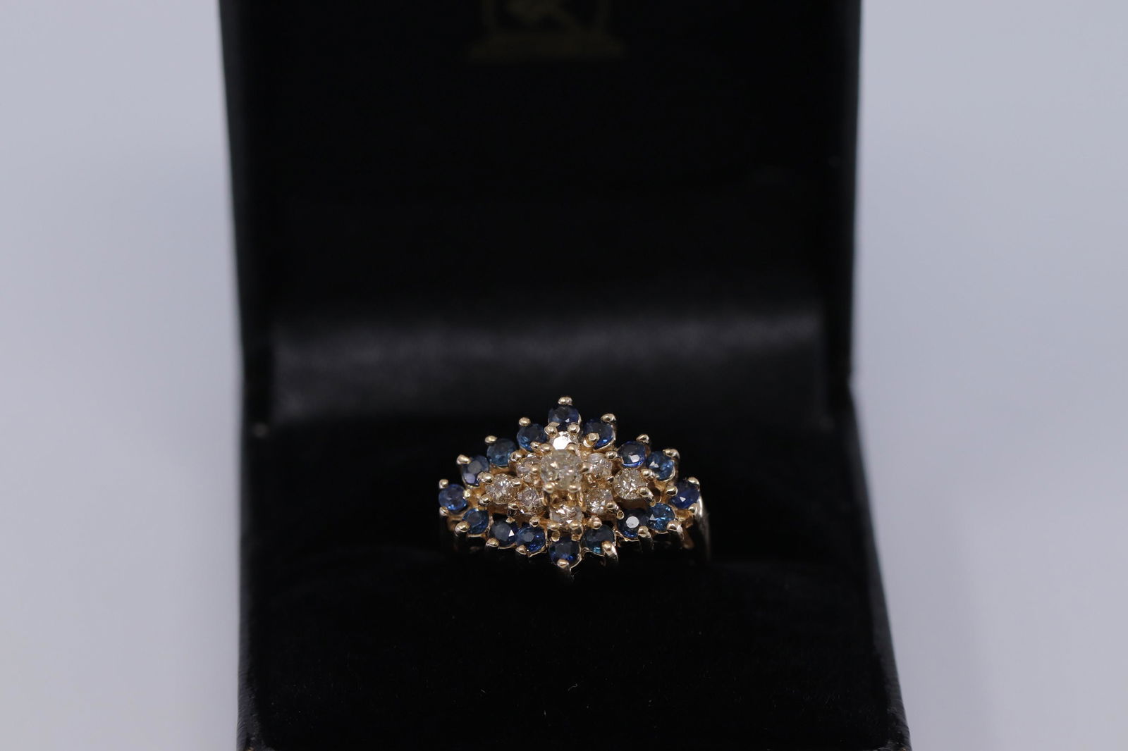14Kt Yellow Gold Diamond|Sapphire Ring (1 of 3)