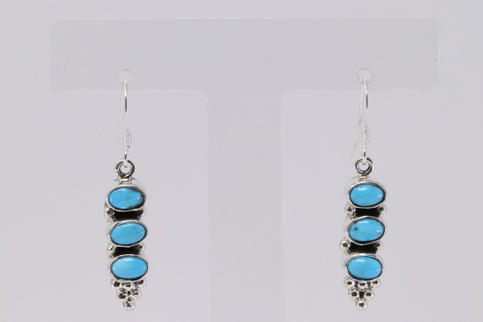 Native American Navajo Handmade Sterling Silver: This is a Native American Navajo Handmade Sterling Silver Turquoise Earring's By Gary Shorty.