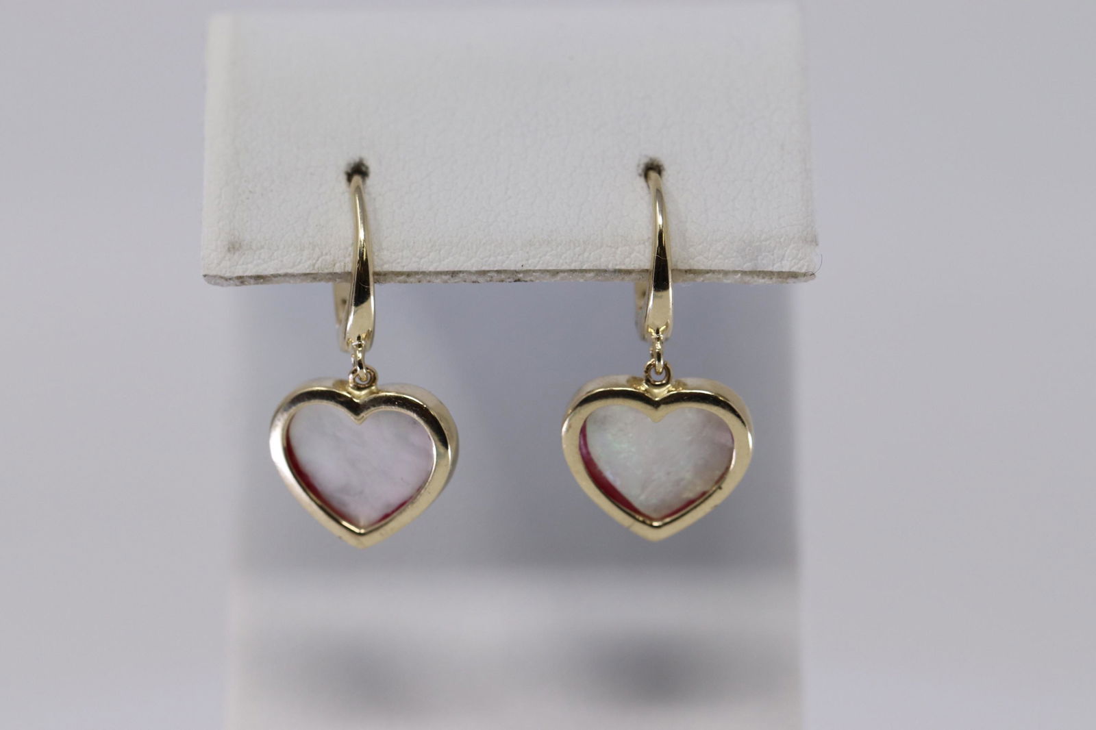14KT Heart Shape Mother Of Pearls Earrings (1 of 3)