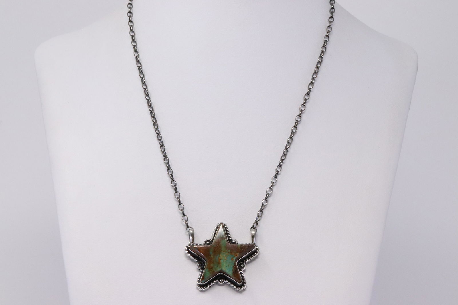 Native America Navajo Sterling Silver Star Turquoise (1 of 4)