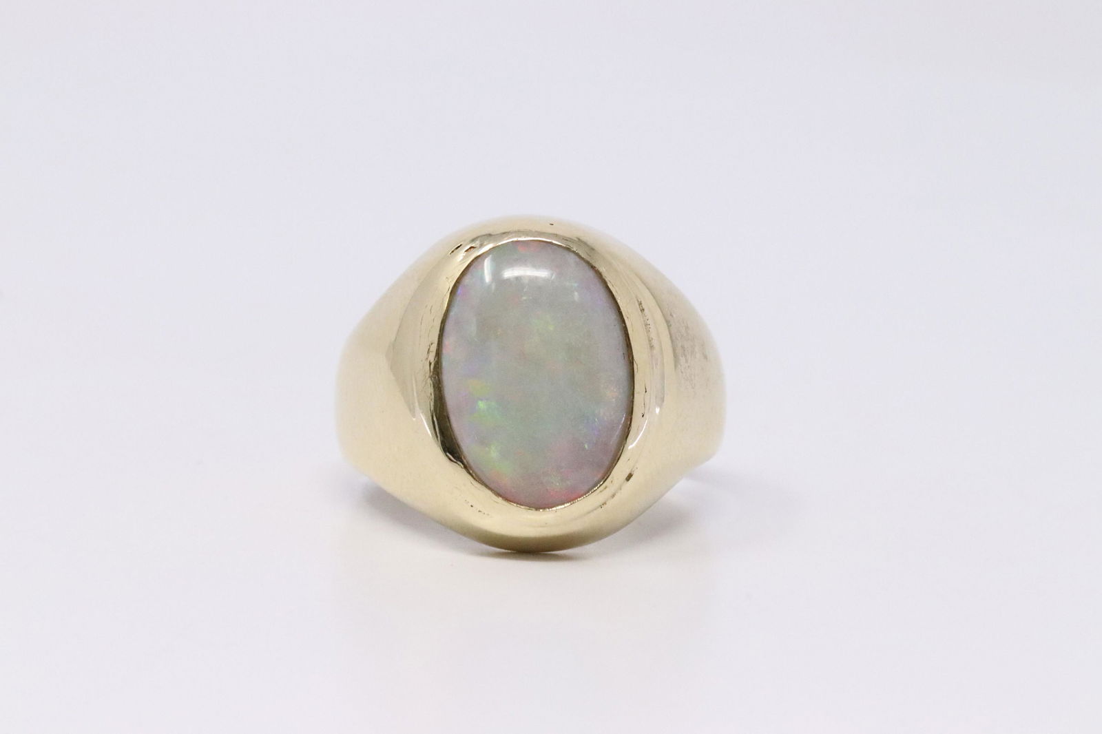Mens 14k Yellow Gold with Opal Ring (1 of 4)