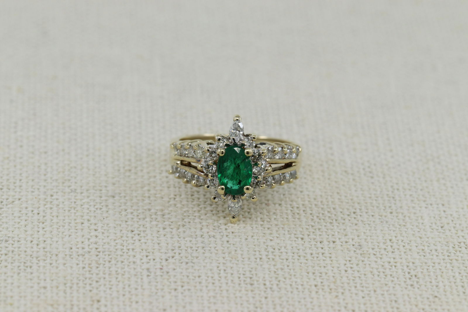 14Kt Emerald & Diamond Ring (1 of 5)