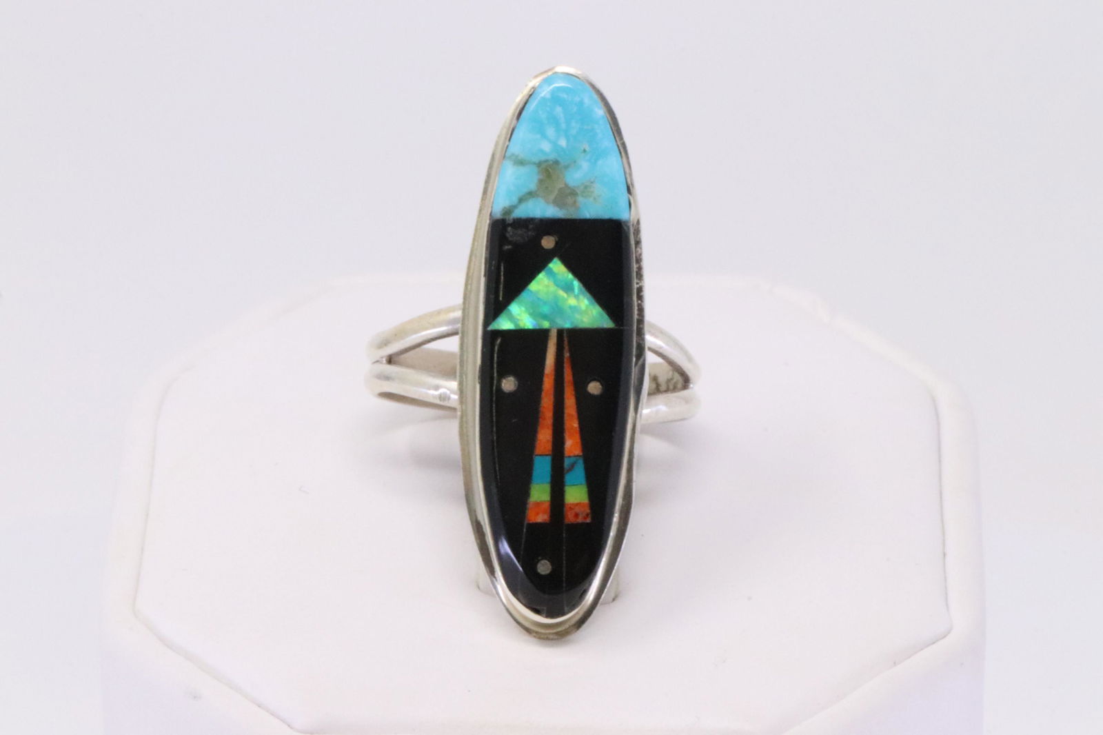 Native America Navajo Handmade Sterling Silver Inlay (1 of 4)