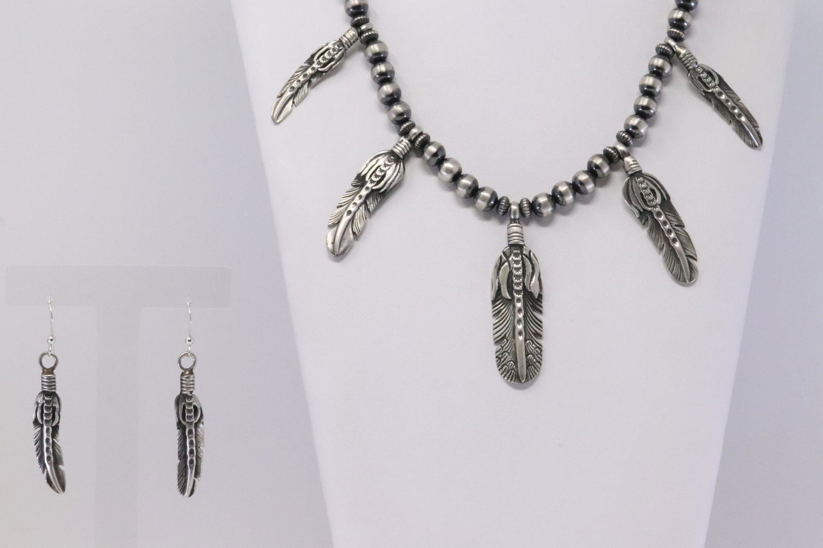 Native America Navajo Handmade Sterling Silver Feather (1 of 8)