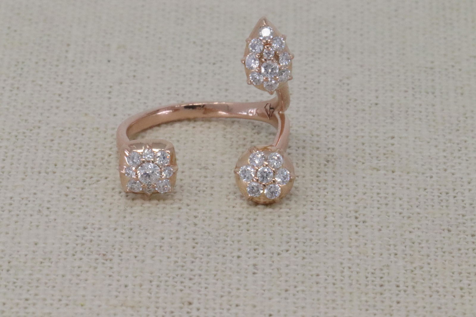 14KT Rose Gold Diamond Modern Ring (1 of 5)