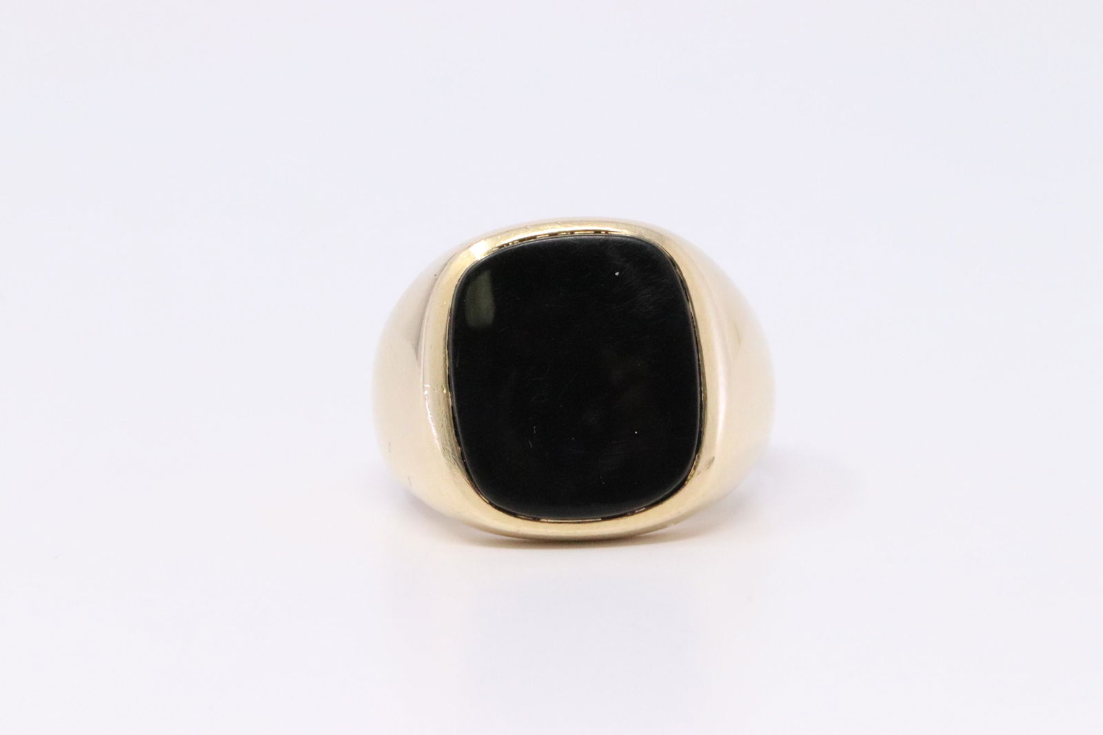 14K Yellow Gold Onyx Mens Ring (1 of 5)