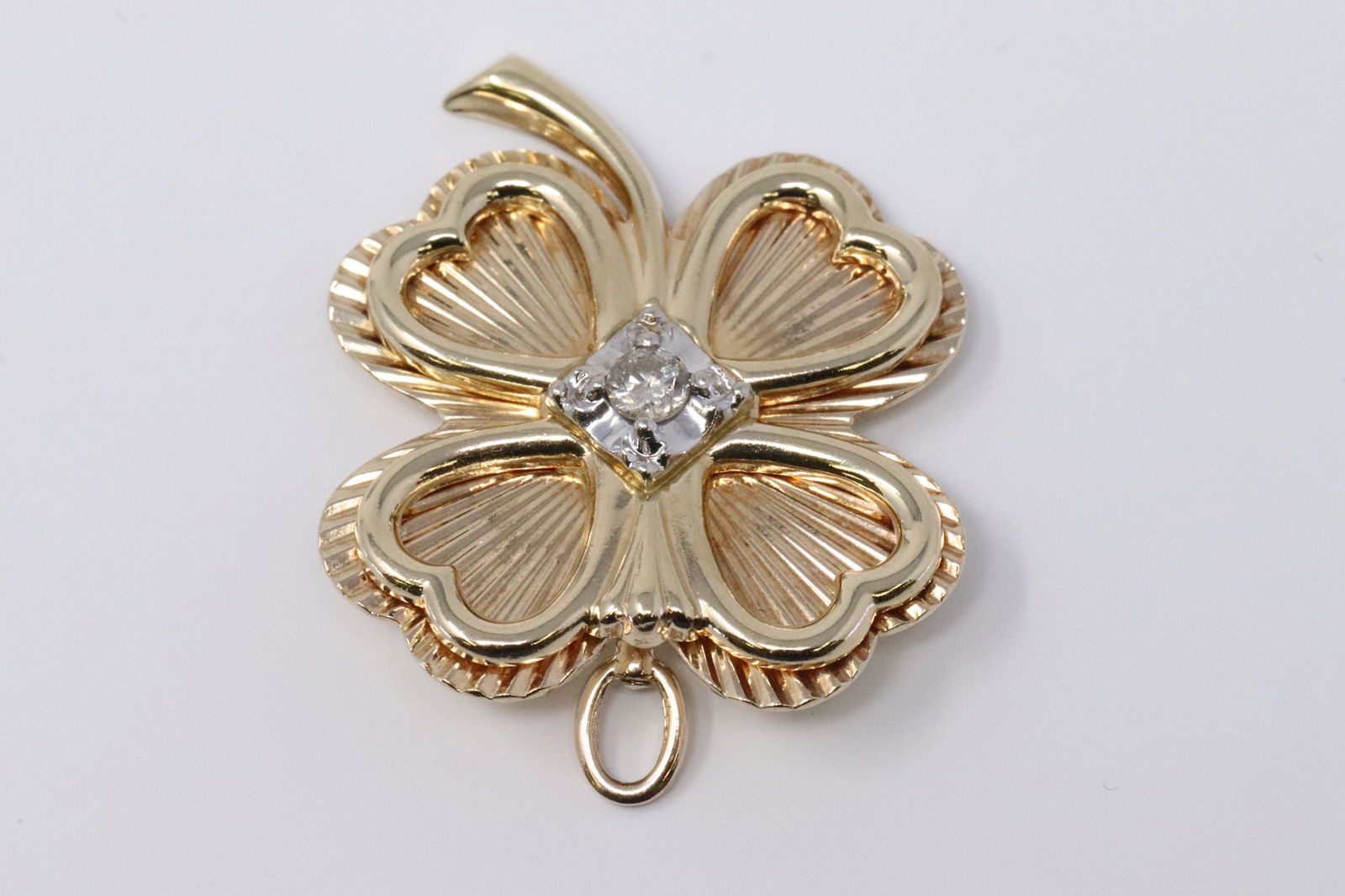14Kt Lucky Charm Diamond Pendant/Brooch (1 of 3)