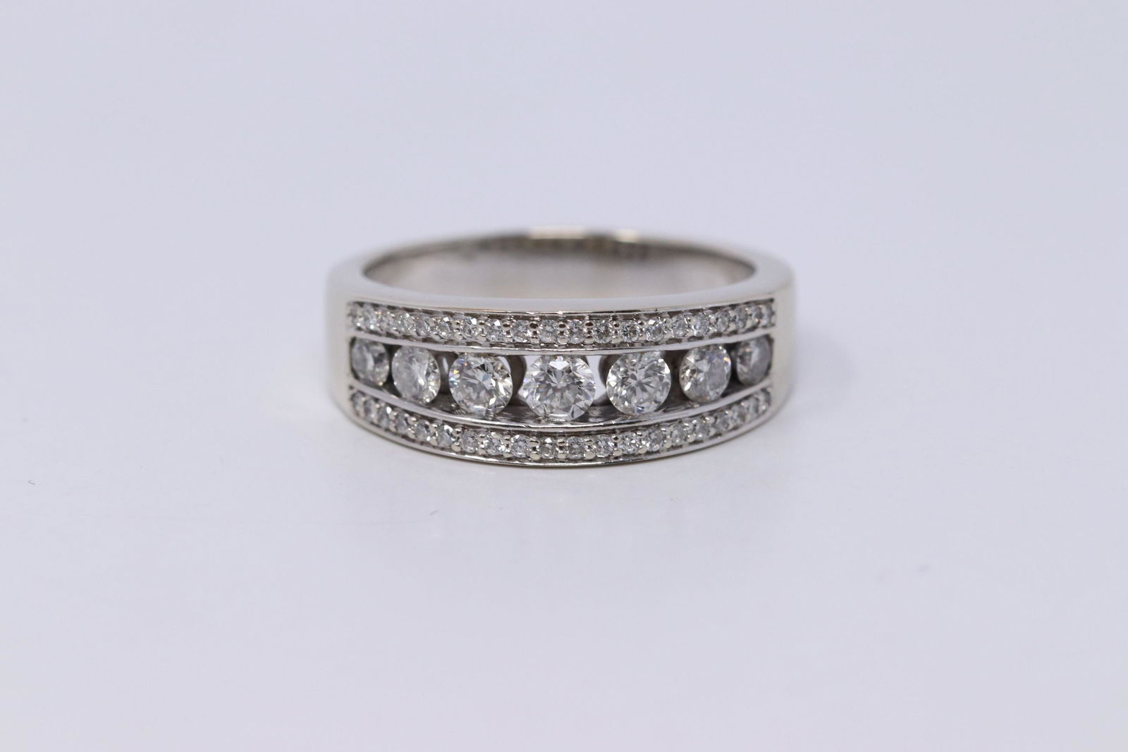 14K White gold Ladies  Floating Diamond Ring (1 of 4)