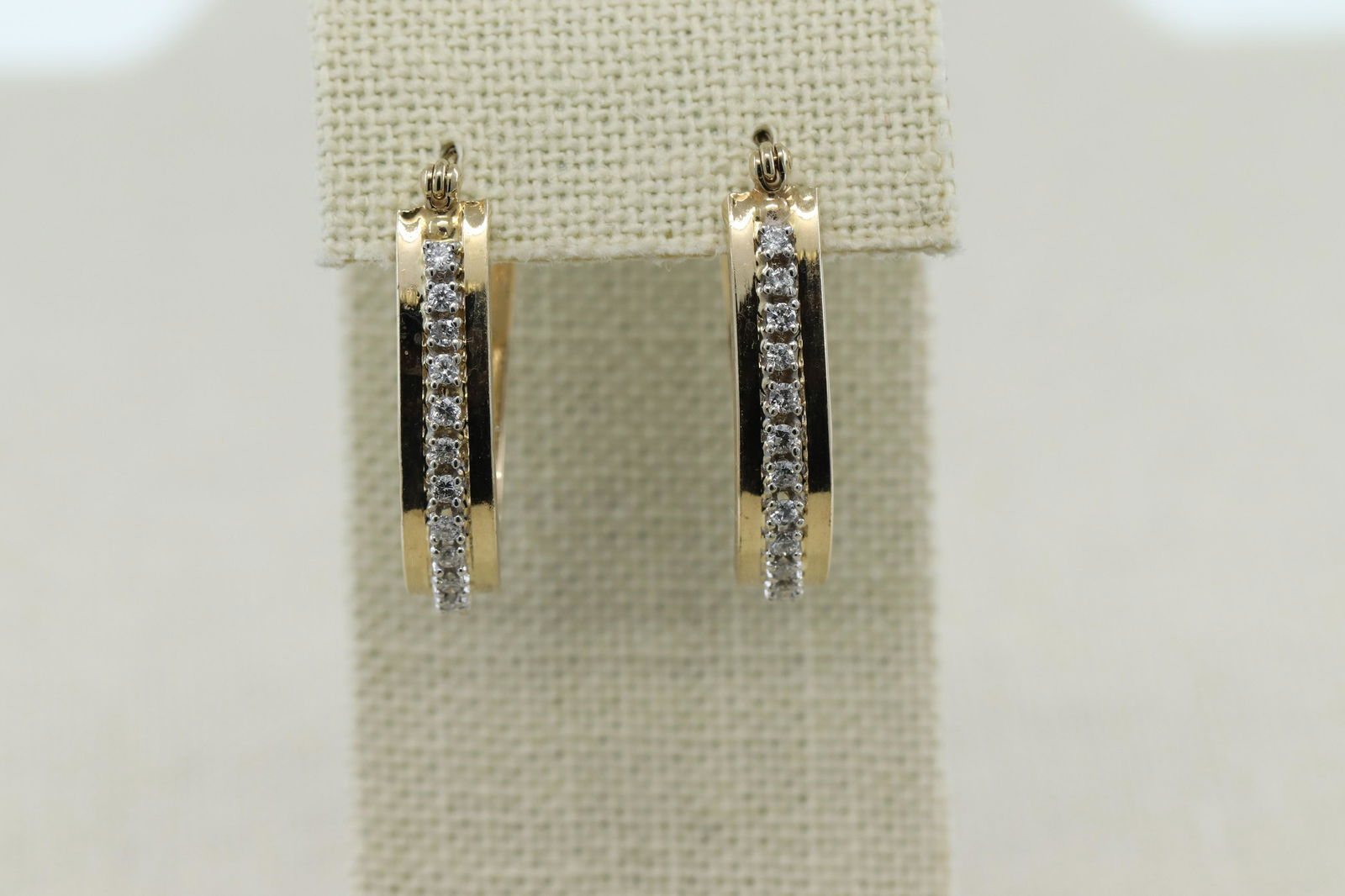 14KT Diammond Hoop Earrings (1 of 3)