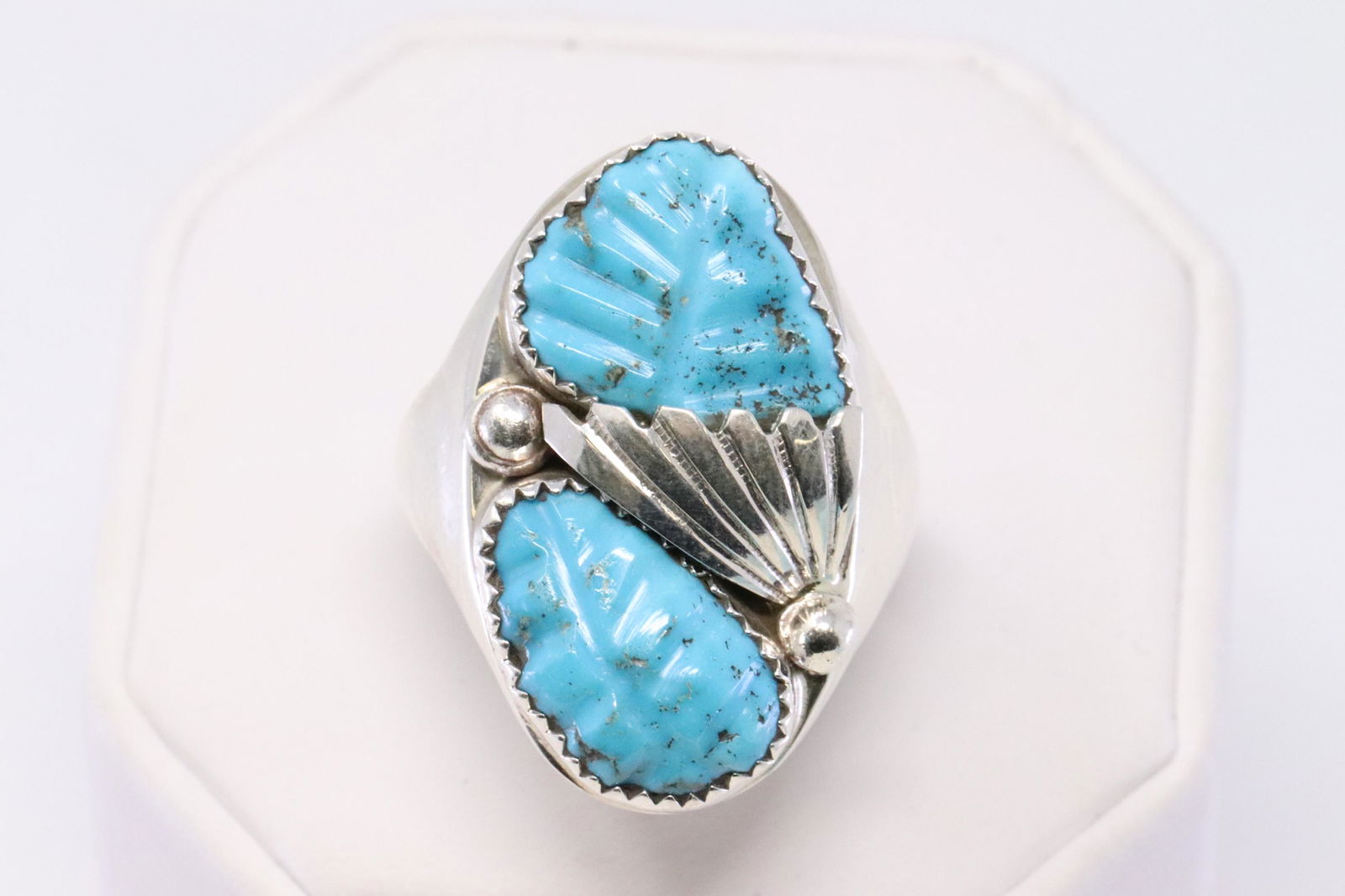 Native American Zuni Handmade Sterling Silver Turquoise (1 of 3)