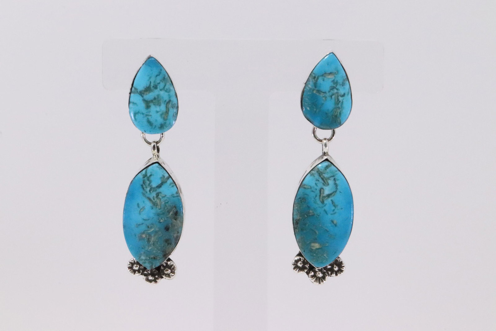 Native American Navajo Handmade Sterling Silver: This is a Native American Navajo Handmade Sterling Silver Turquoise Post Earring's By Selena Warner.
