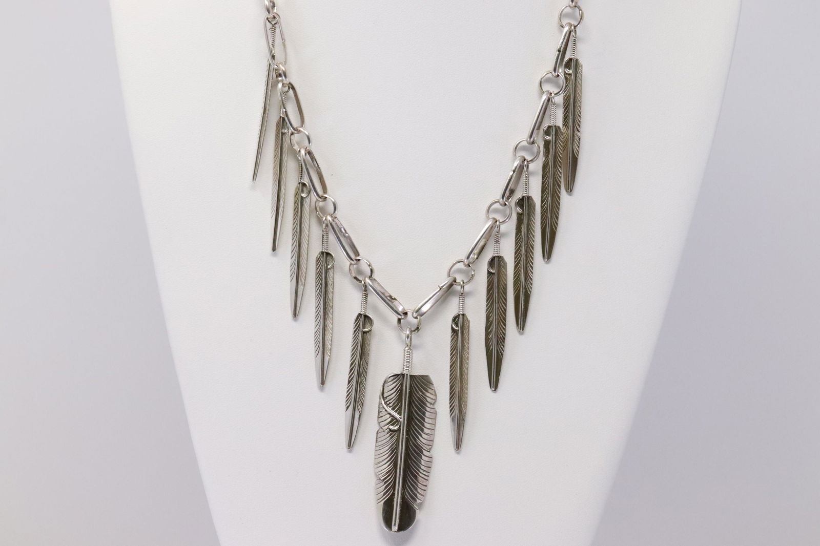 Native American Navajo Handmade Sterling Silver Feather (1 of 5)