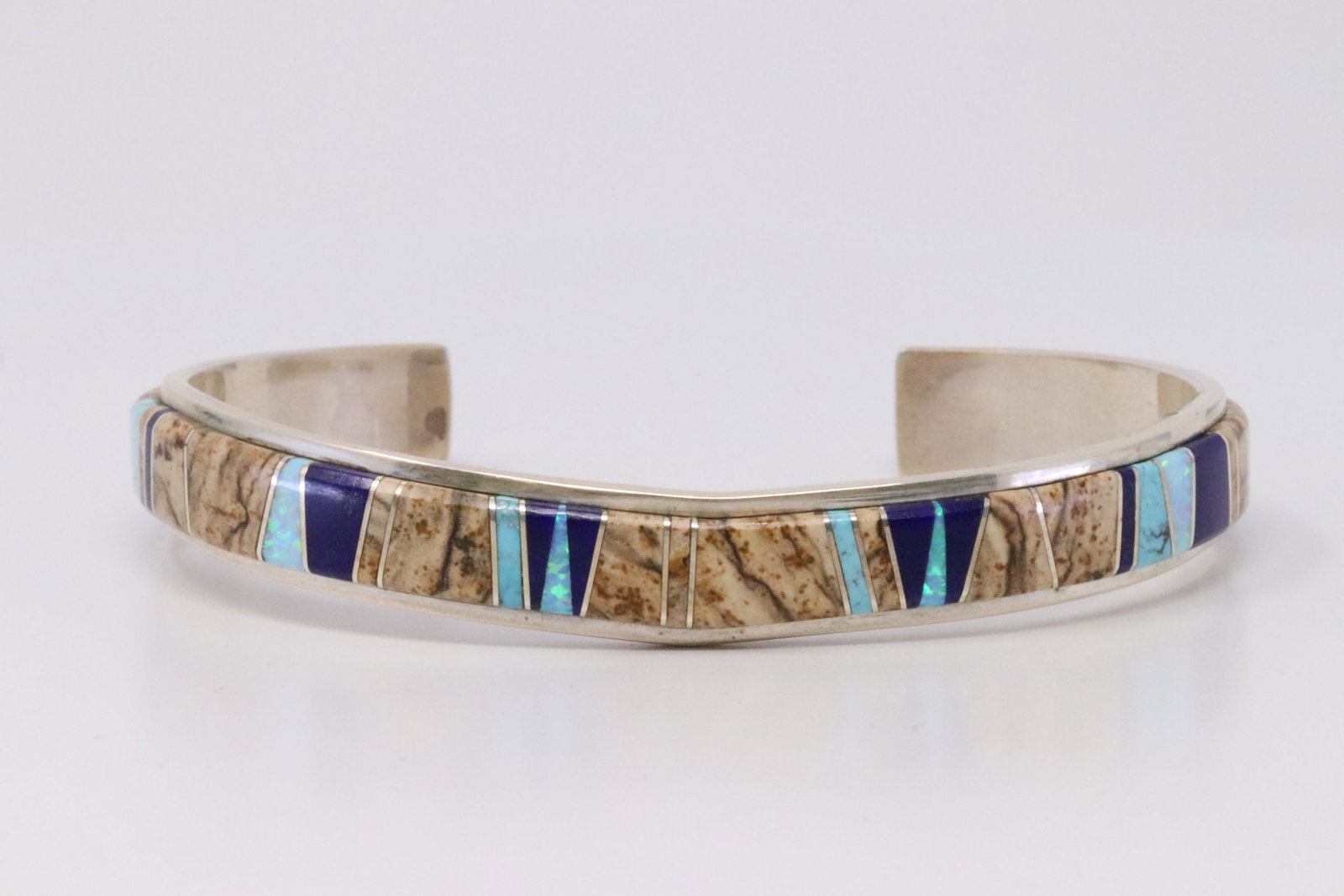 Native America Navajo Handmade Sterling Silver Inlay (1 of 4)