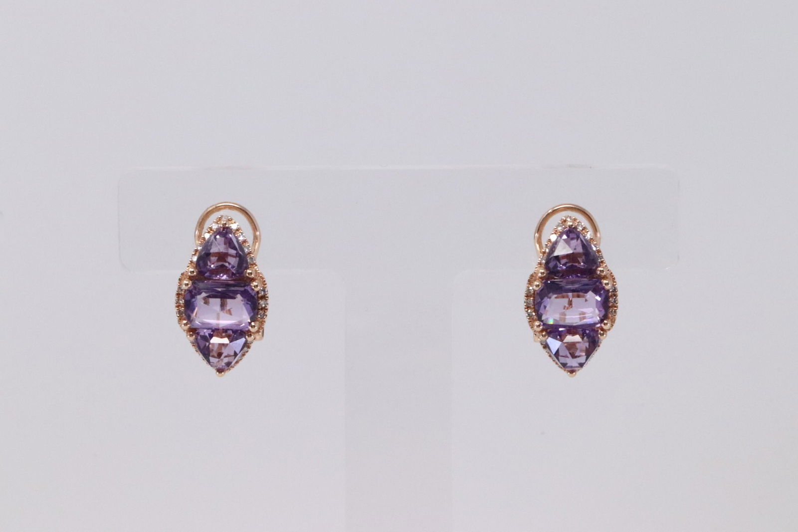 14Kt Diamond & Amethyst Earring's (1 of 4)