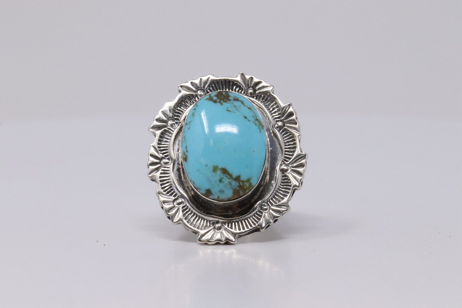 Native American Navajo Handmade Sterling Silver: This is a Native American Navajo Handmade Sterling Silver Turquoise Ring By Daniel Benally. Ring size: 6.50.