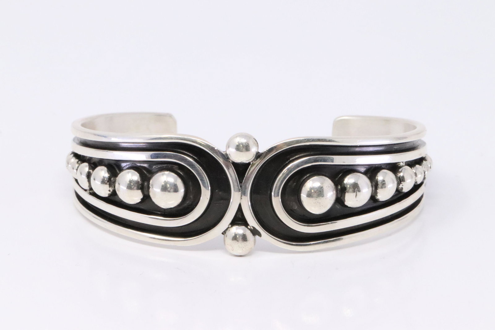 Native American Navajo Handmade Sterling Silver: This is a Native American Navajo Handmade Sterling Silver Bracelet By Jonathan Nez.