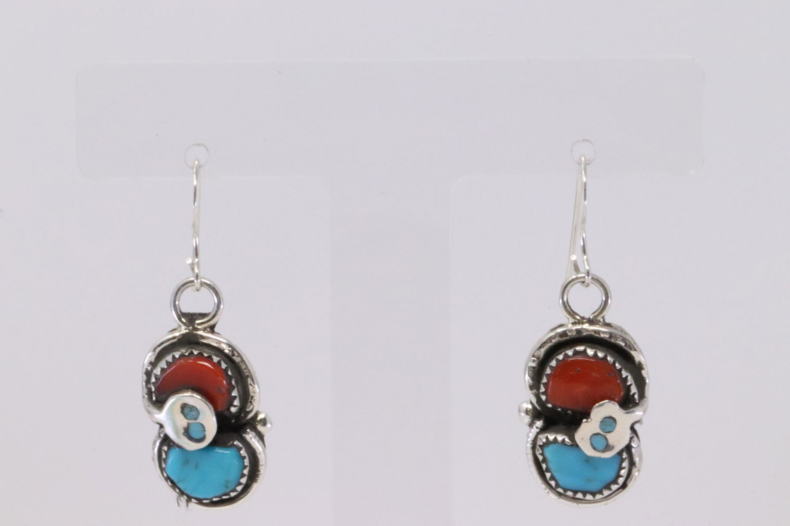 Native American Zuni Handmade Sterling Silver Coral (1 of 4)