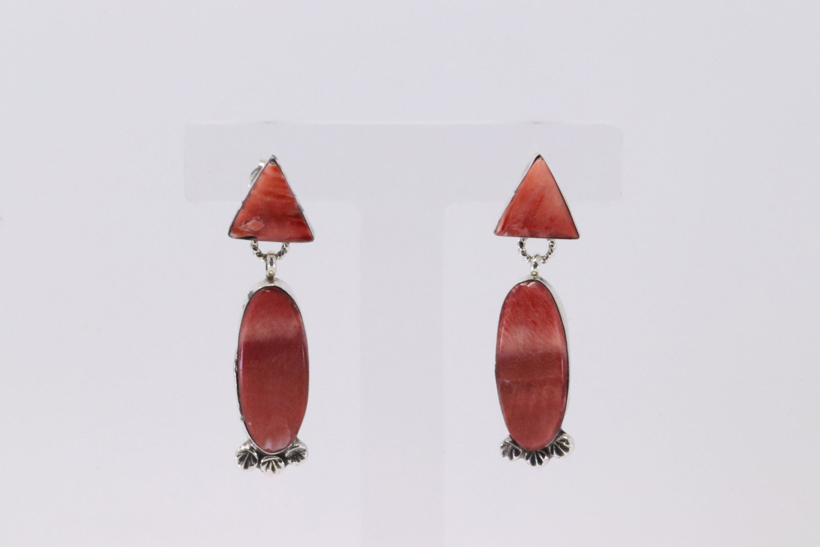 Native America Navajo Handmade Sterling Silver Spyi: This is a Native America Navajo Handmade Sterling Silver Spyi Oyster Post Earring's By Selena Warner.