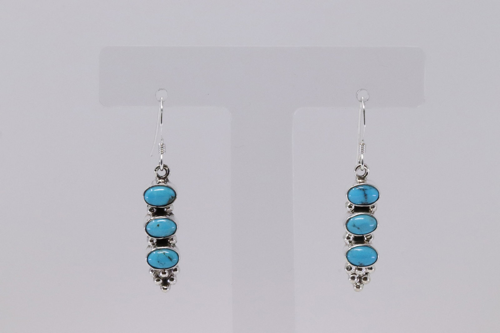 Native America Navajo Handmade Sterling Silver: This is a Native America Navajo Handmade Sterling Silver Turquoise Dangling Earring's By Gary Shorty.