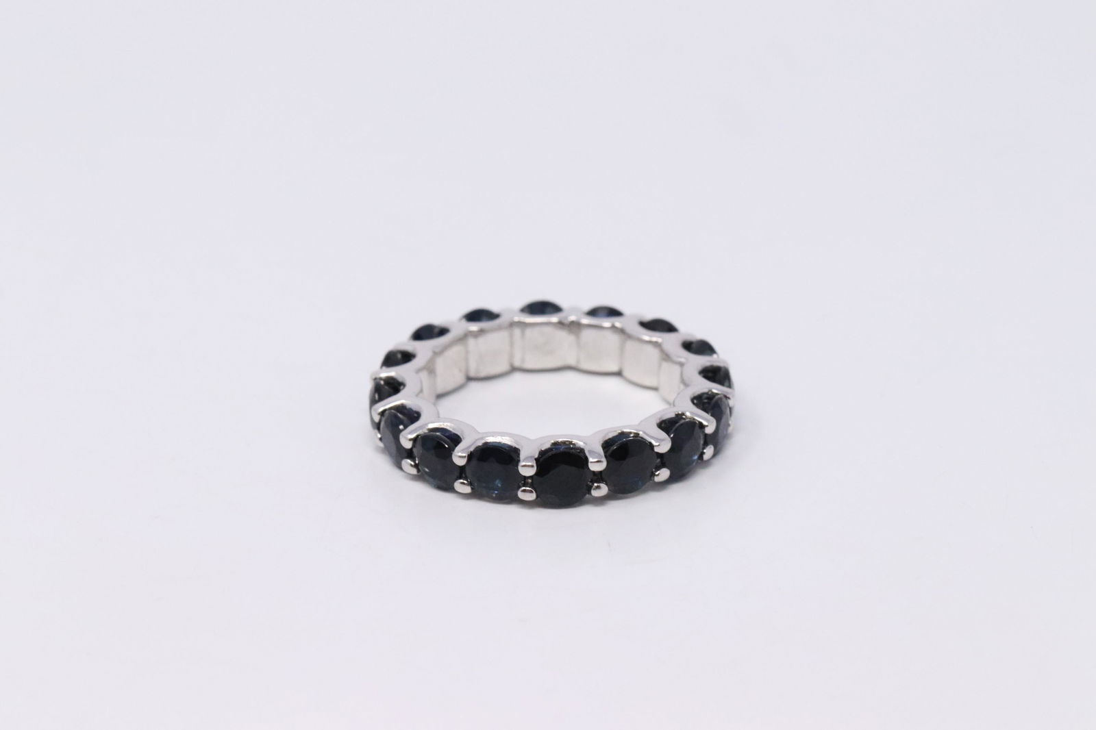 14Kt White Gold Eternity Sapphire Ring. (1 of 3)