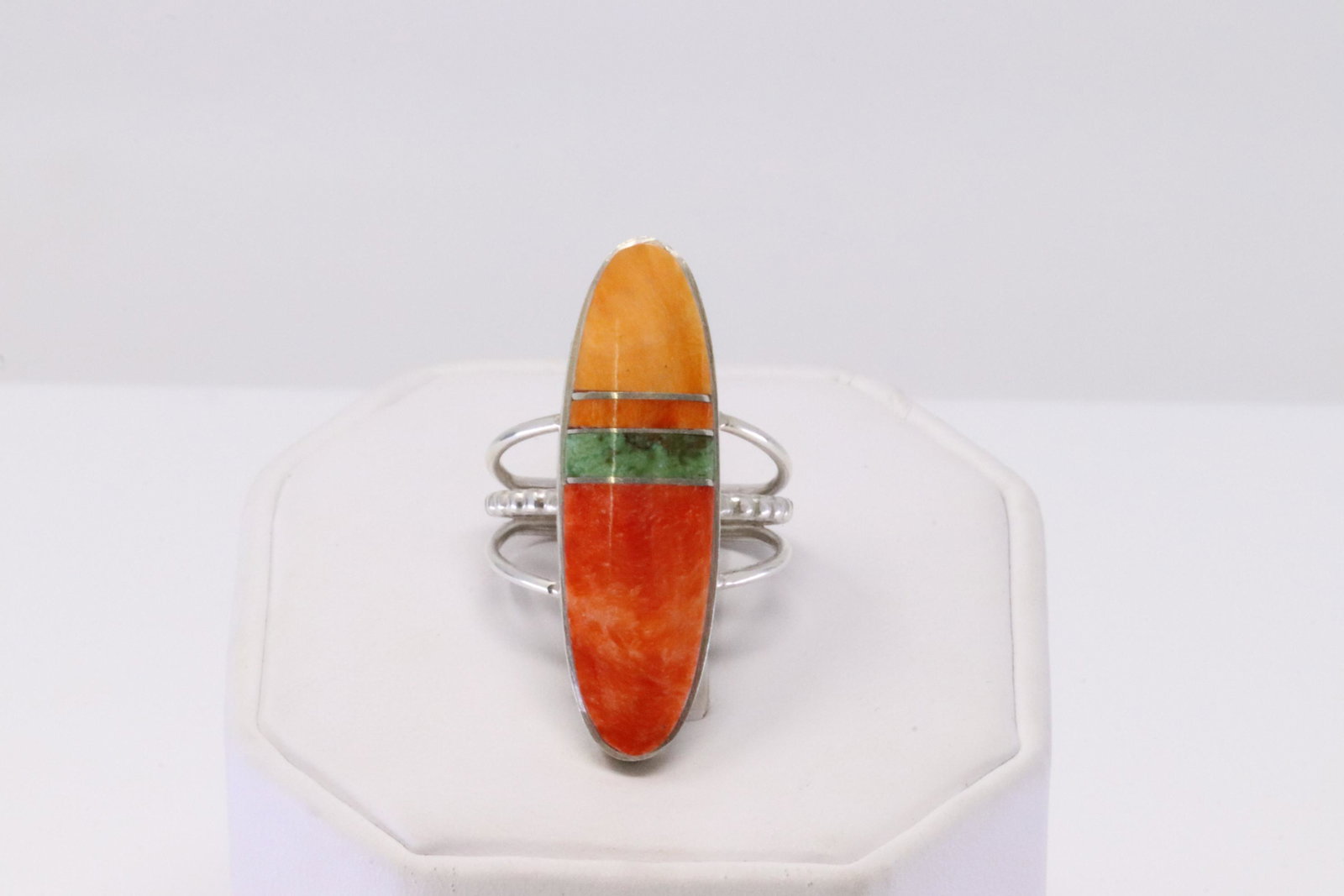 Native American Navajo Handmade Sterling Silver: This is a Native American Navajo Handmade Sterling Silver Multi-Color Ring By H.Smith. Ring size: 8.50.