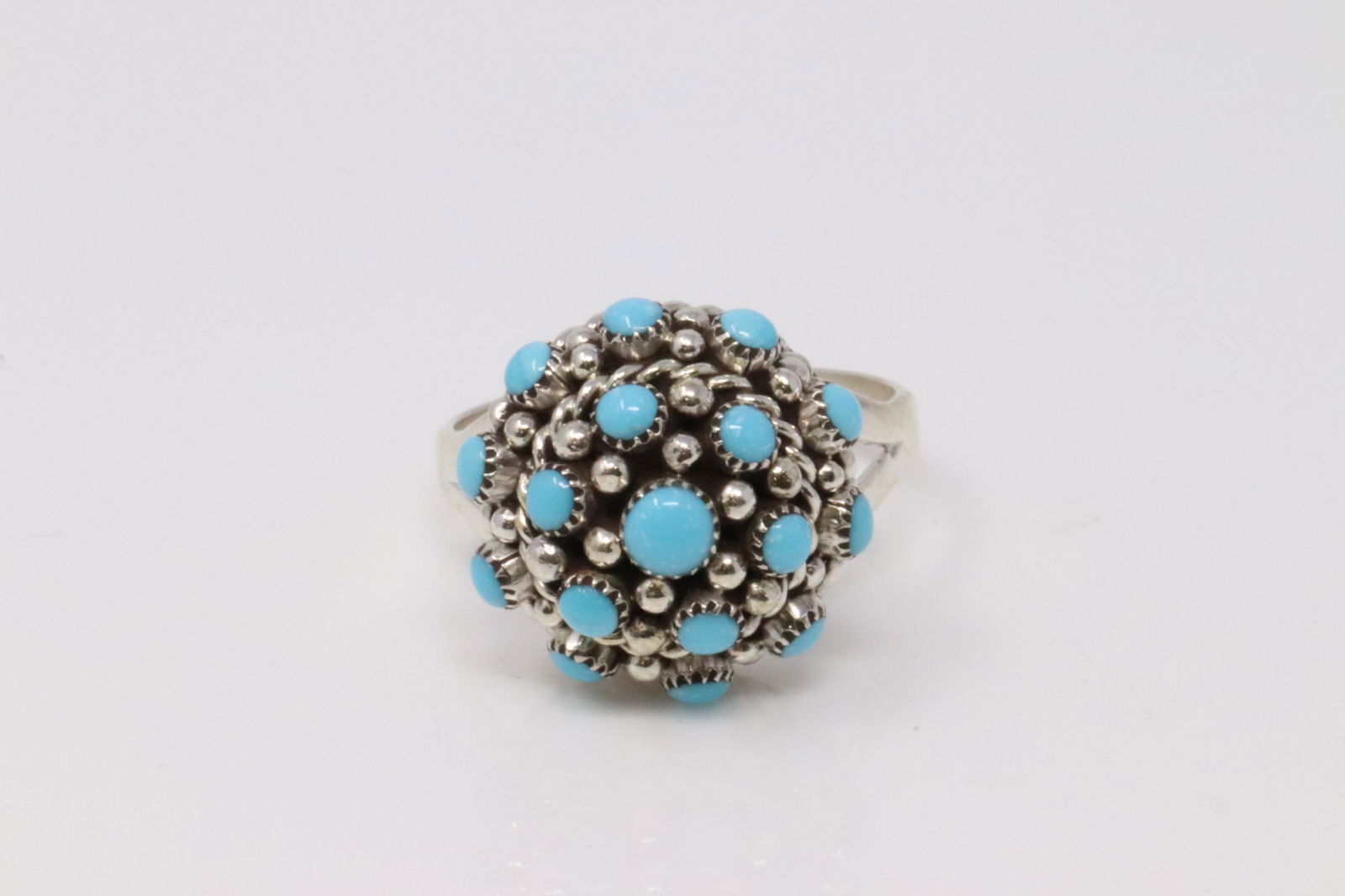 Native American Zuni Handmade Sterling Silver Turquoise (1 of 4)