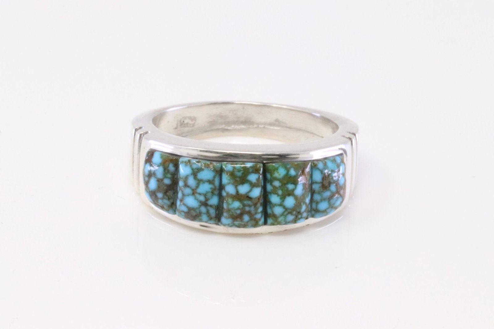 Native American Navajo Handmade Sterling Silver: This is a Native American Navajo Handmade Sterling Silver Turquoise Ring By Rick T. Ring size: 10.25.