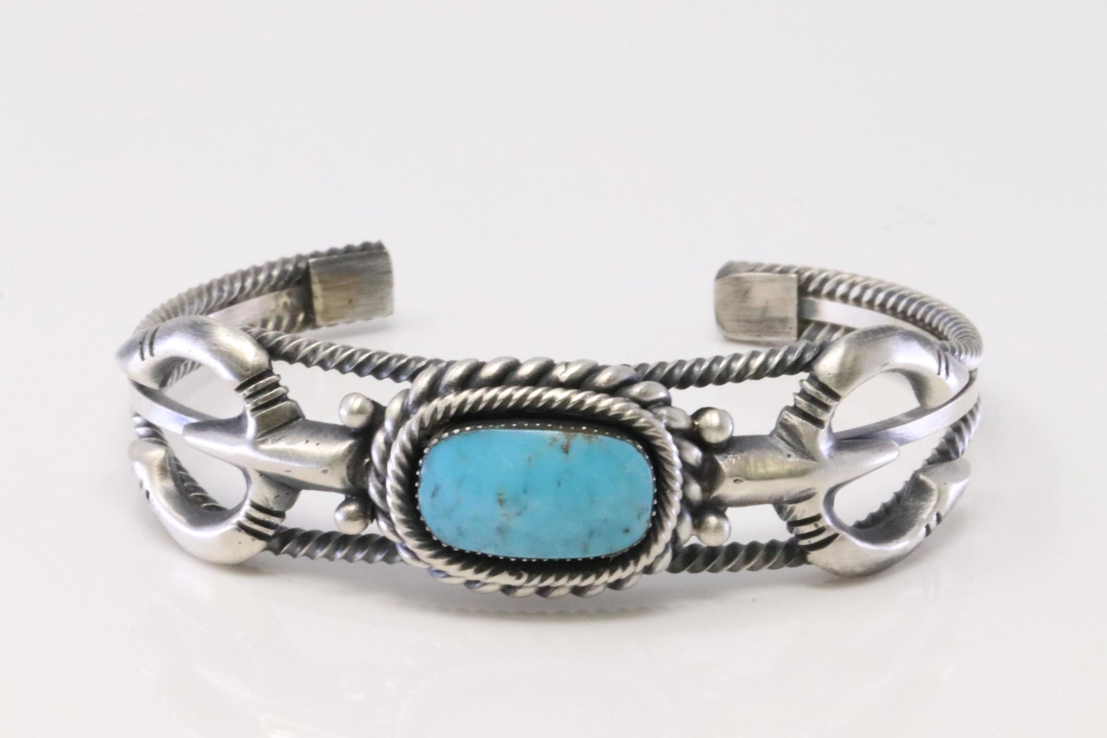 Native American Navajo Handmade Sterling Silver: This is a Native American Navajo Handmade Sterling Silver Turquoise Bracelet By Daniel Benally.