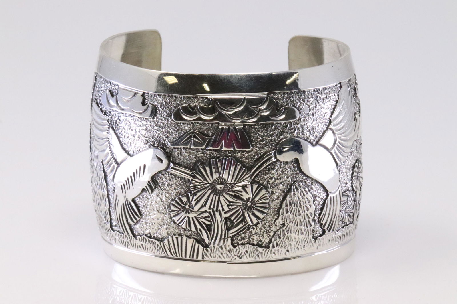 Native American Navajo Handmade Sterling Silver Solid (1 of 5)