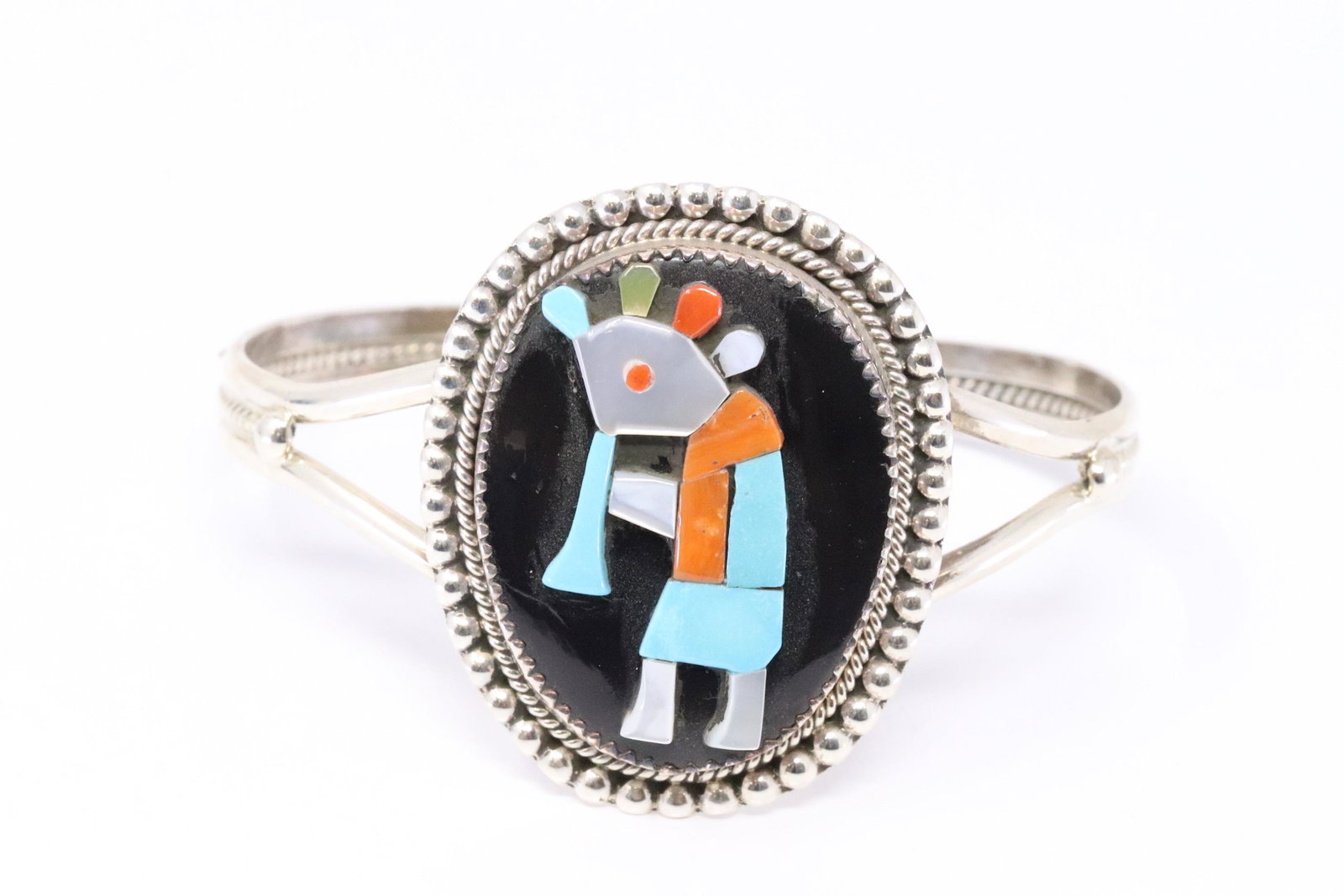 Native American Zuni Handmade Sterling Silver Inlay (1 of 4)