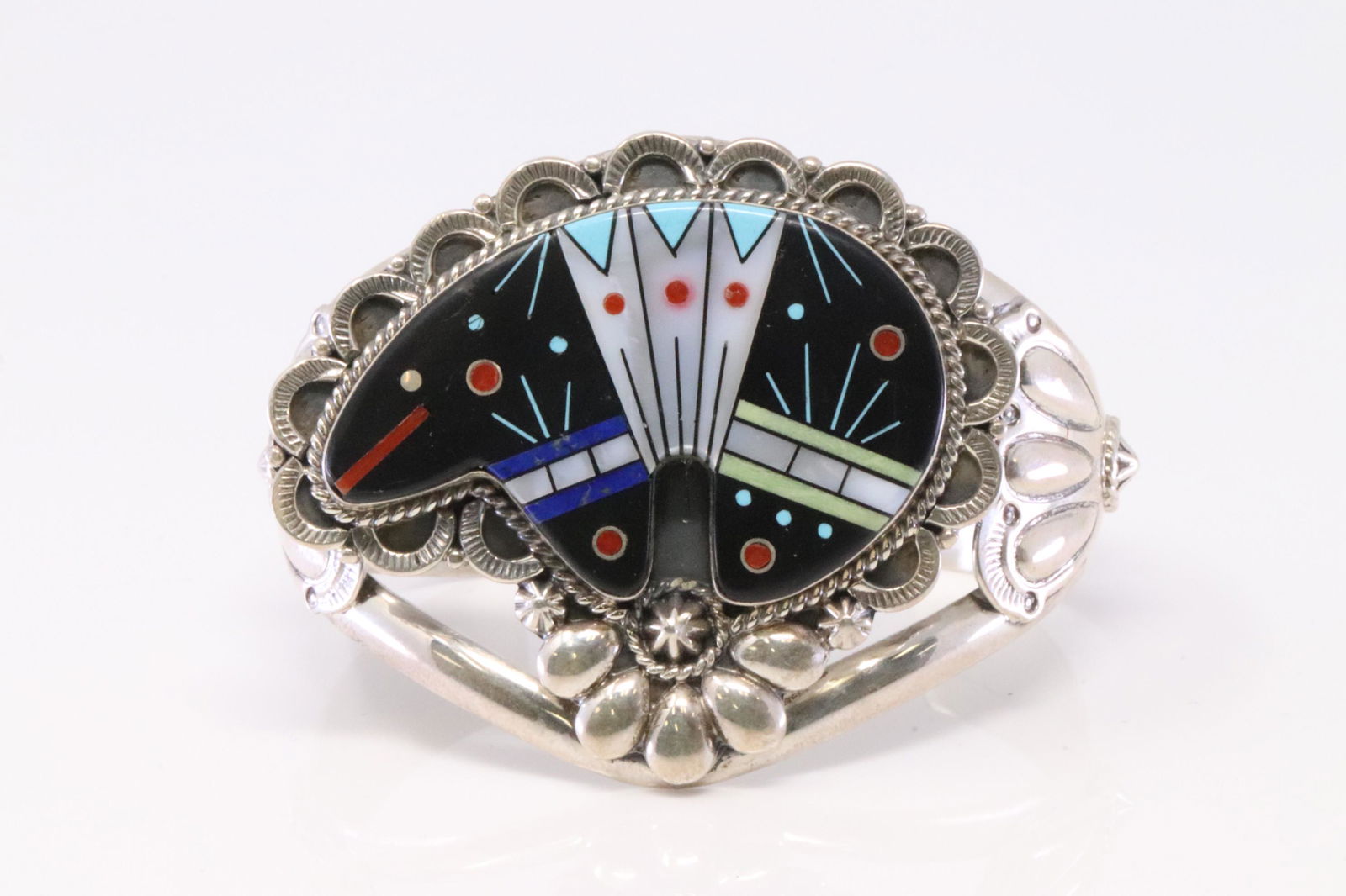 Native American Navajo Handmade Sterling Silver Bear (1 of 4)