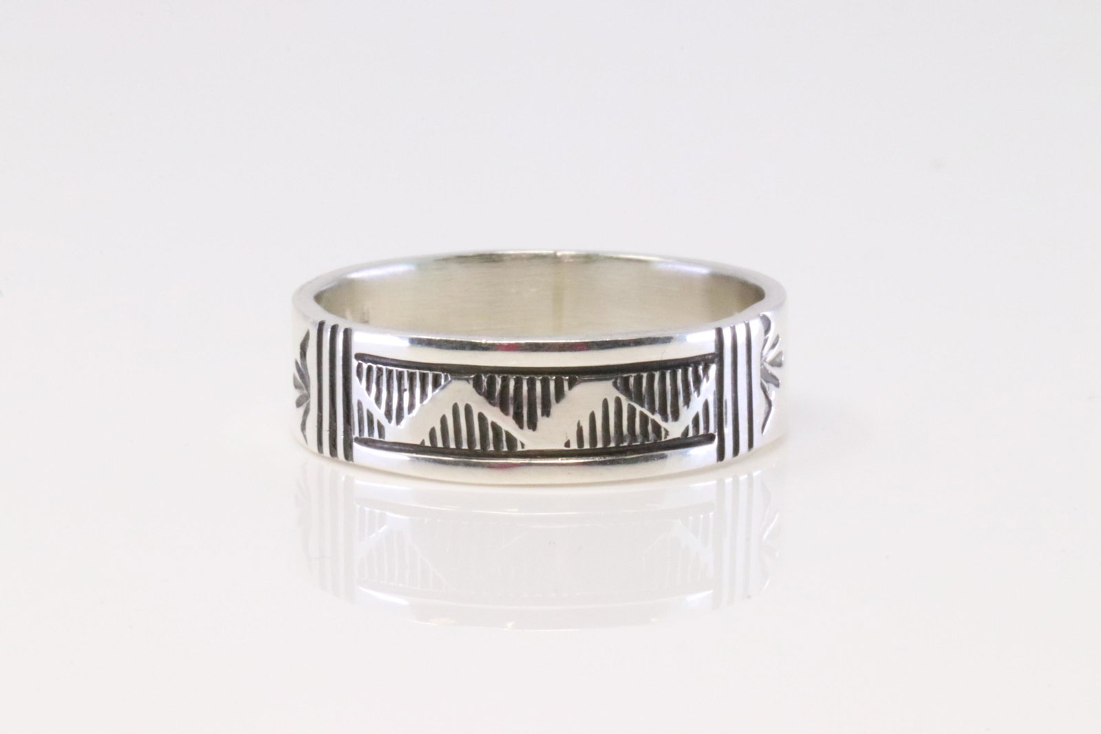 Native America Navajo Handmade Sterling Silver Solid (1 of 4)