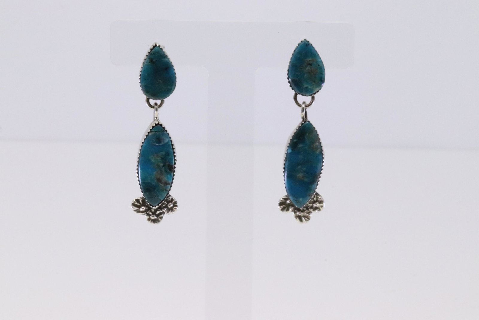 Native America Navajo Handmade Sterling Silver: This is a Native America Navajo Handmade Sterling Silver Turquoise Post Earring's By Selina Warner.