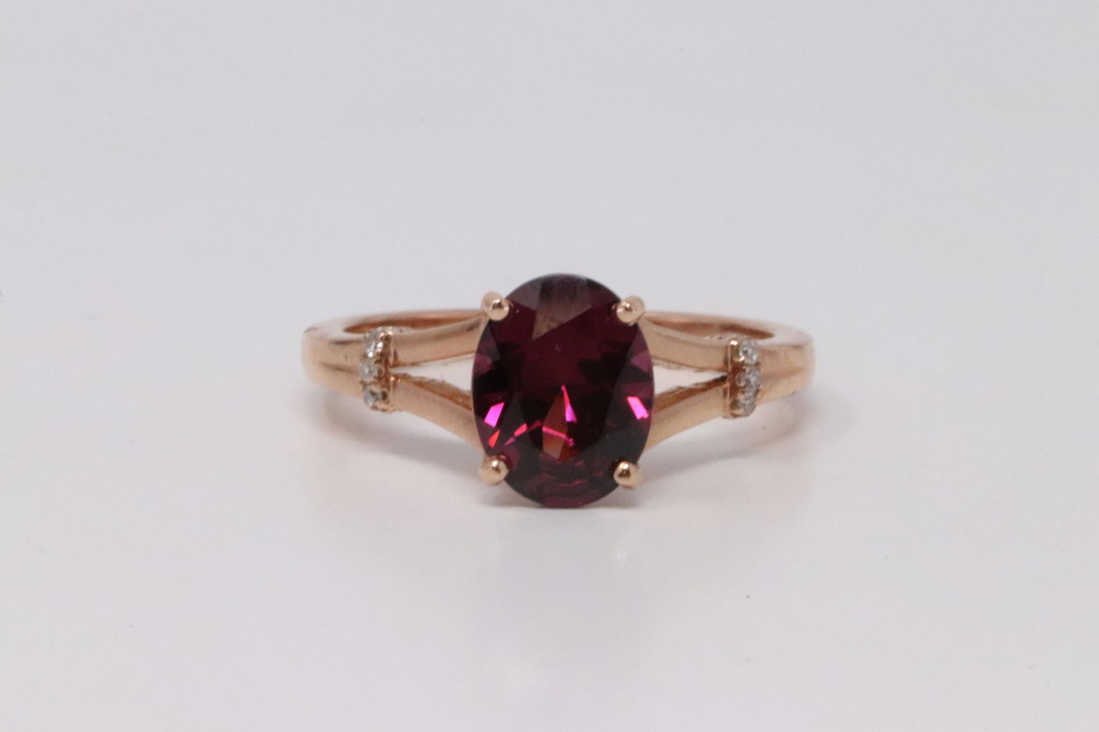 14KT Rose Gold Diamond/ Garnet Ring (1 of 4)