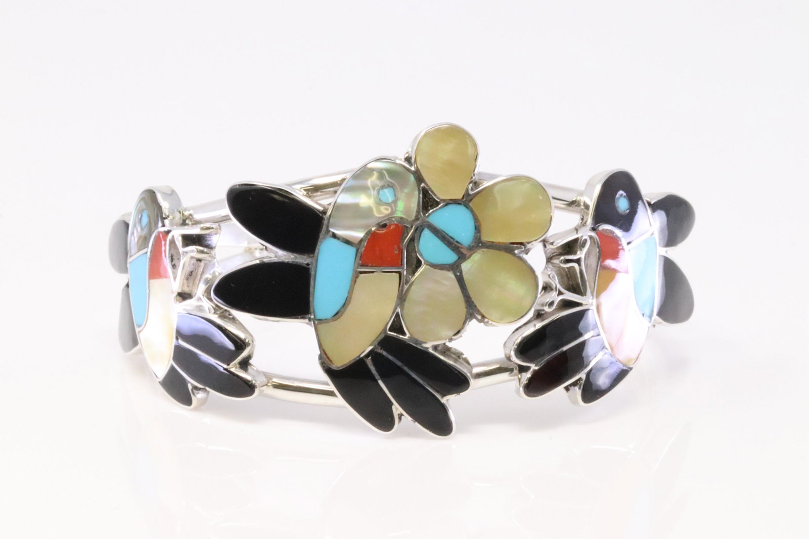 Native America Handmade Zuni Sterling Silver Inlay (1 of 4)
