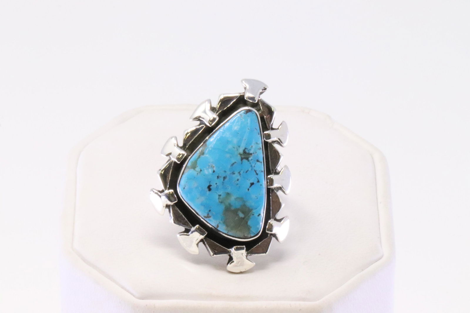 Native American Navajo Handmade Sterling Silver: This is a Native American Navajo Handmade Sterling Silver Turquoise Ring By Mike Smith. Ring size: 6.75.