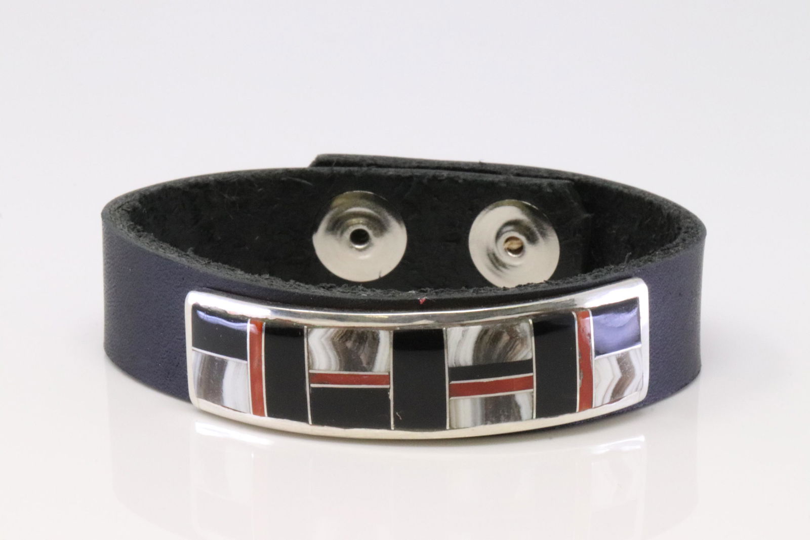 Native American Navajo Leather Bracelet Multi-Color (1 of 4)