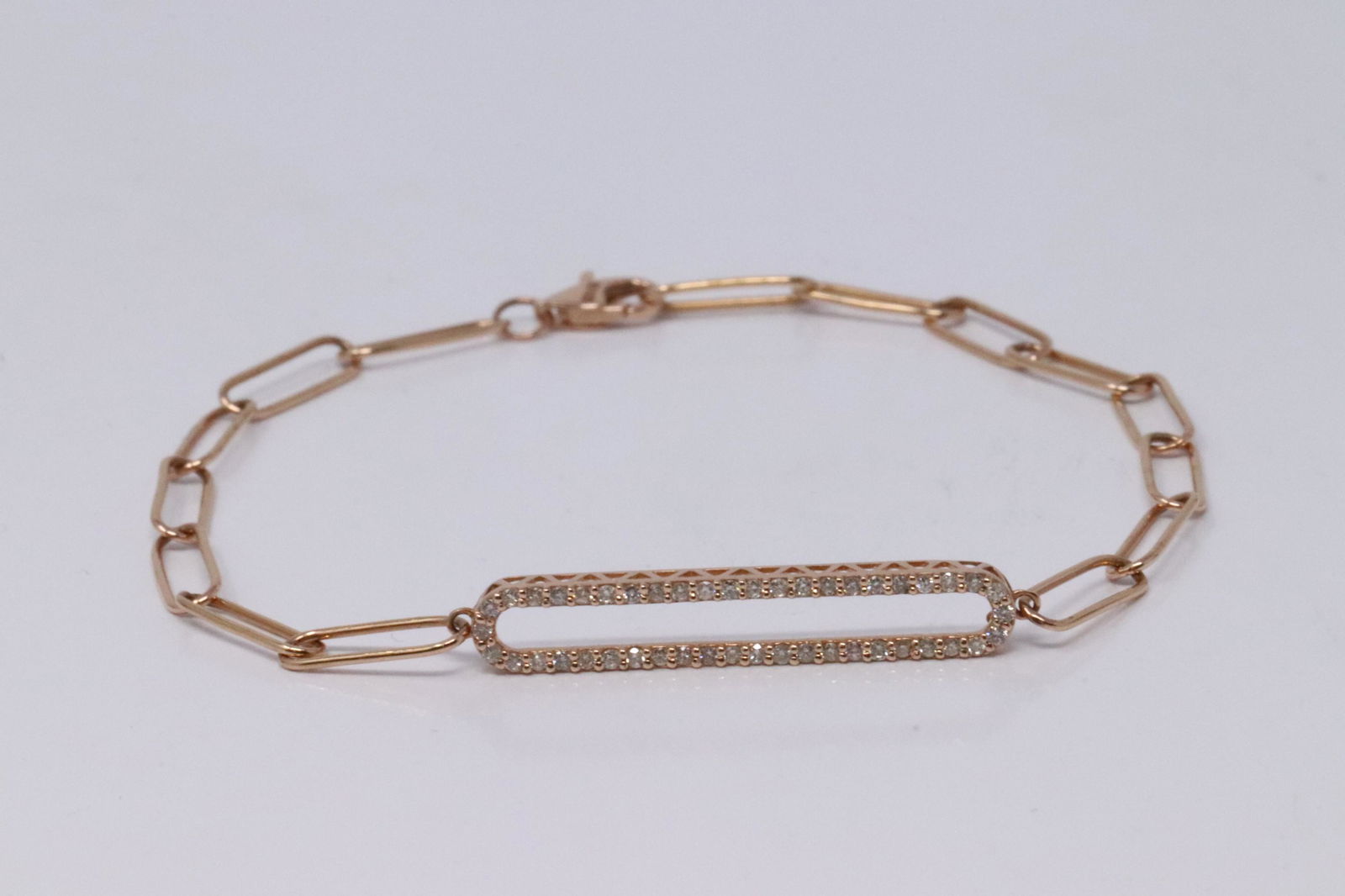 14KT Rose Gold Clip Diamond Bracelet (1 of 4)