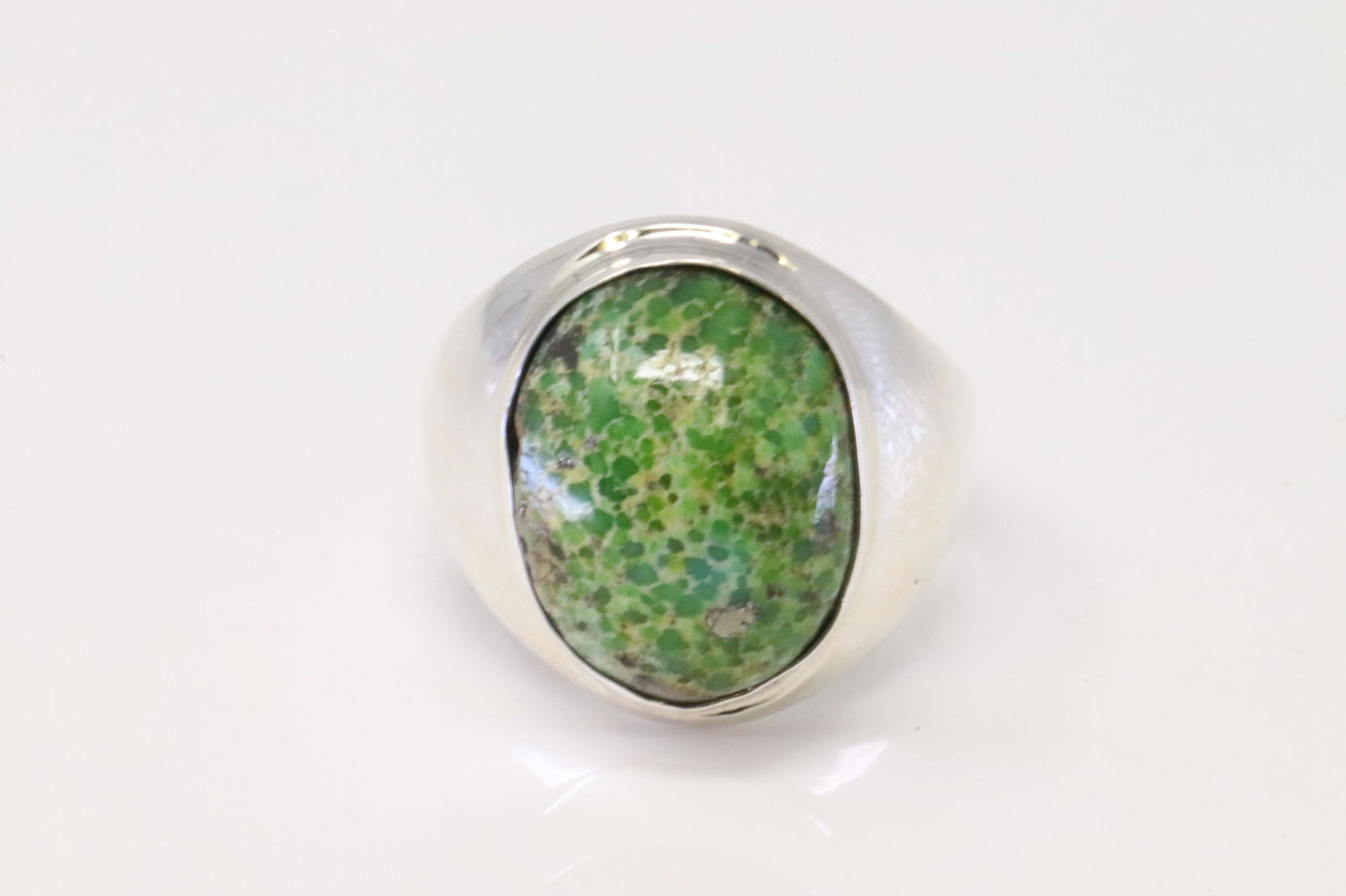 Native America Navajo Handmade Sterling Silver Sonora Gold Turquoise Ring By Chimney Butte. (1 of 4)